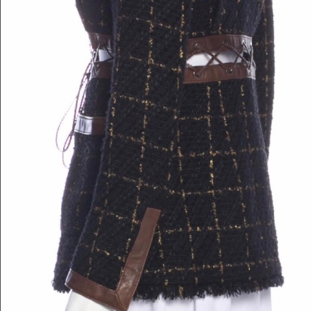 $$SOLD$$RARE $6700 CHANEL  BLACK PLAID BLAZER JACKET FR42 - Picture 8 of 14